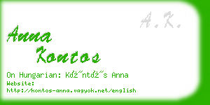 anna kontos business card